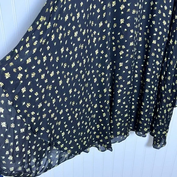 ELIE TAHARI Floral Print Silk Midi-Dress V-Neck Lined Size Large - Picture 11 of 17